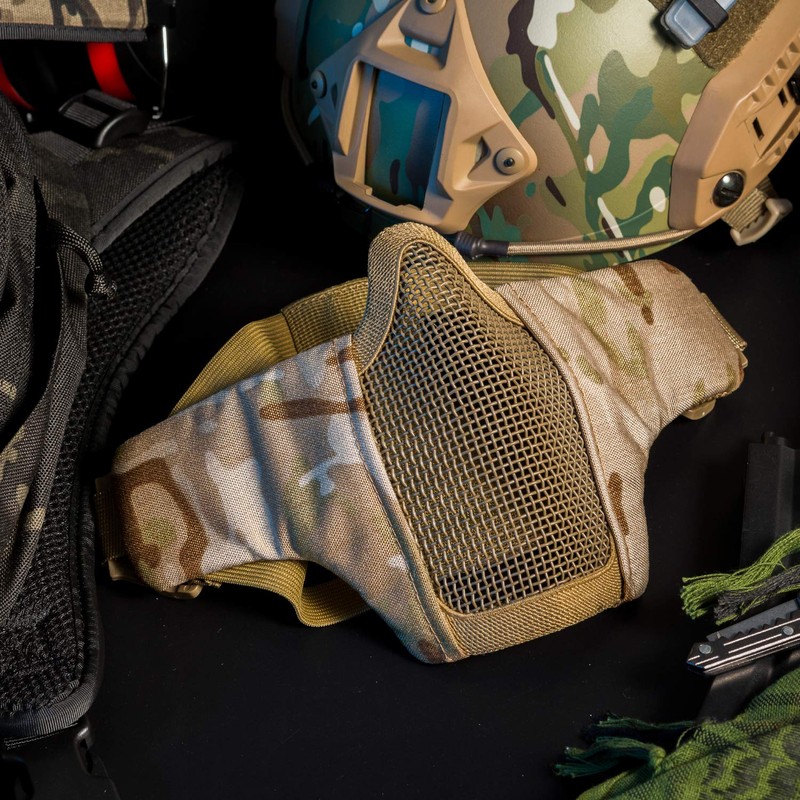 OneTigris Foldable Half Face Mask Mesh Mask for Airsoft Paintball