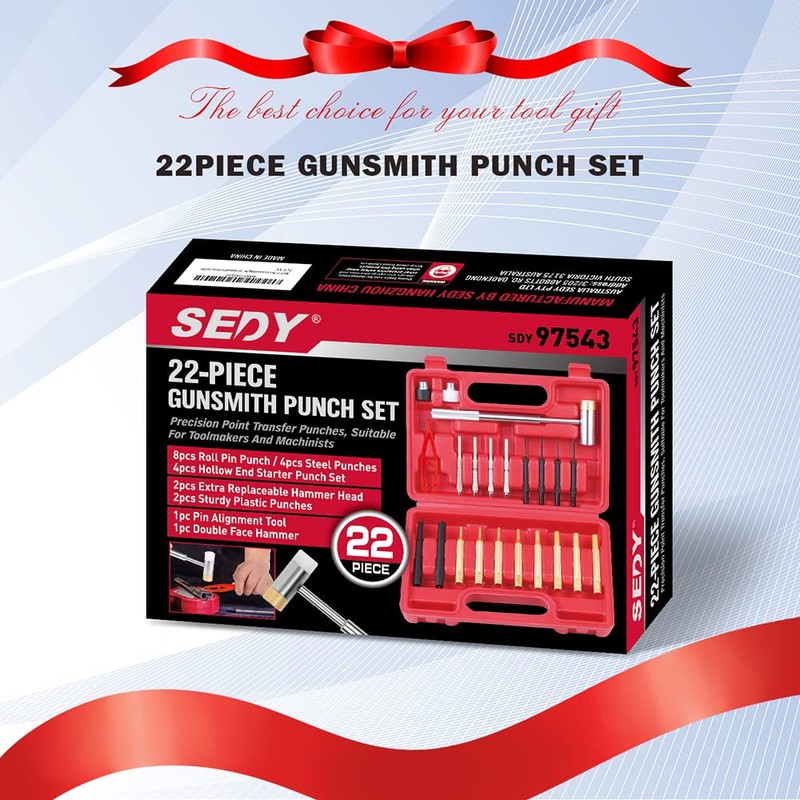 SEDY 22-Pieces Roll Pin Punch Set, Roll Pin Starter Punch,