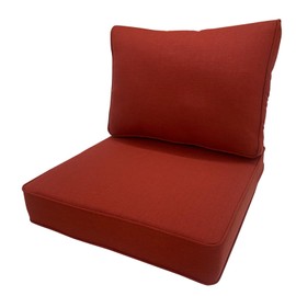 JMKaixin Outdoor Seat/Back Deep Chair Cushion Set for Patio Furniture - Lounge Chair Cushions with Zipper - Water-Resistant Patio Chair Cushions 24x24