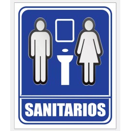 Señalamiento Estireno 30 Baño Mixto 20x25 Cms