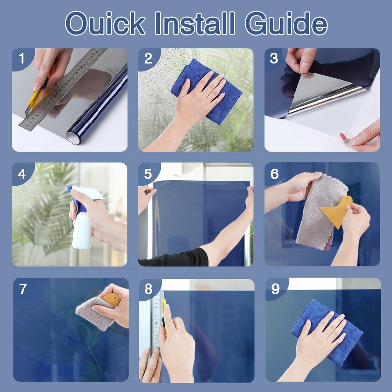 Haton Window Privacy Film One Way Window Tint for Home,