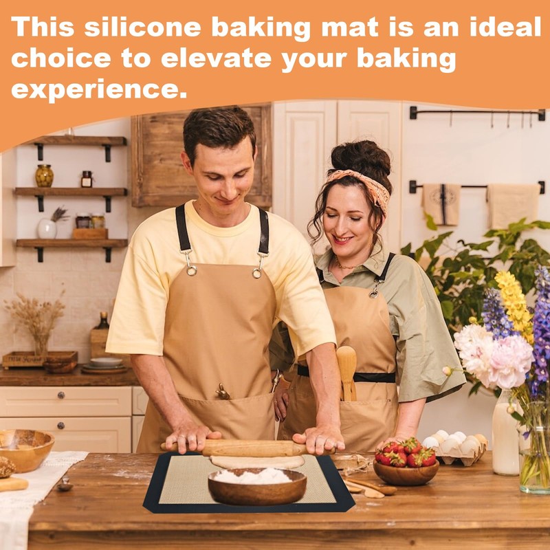 Silicone Baking Mat,Silicone Mat,2 Pack Reusable Non-Stick Baking Mat,Food Safe