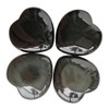 Loveliome 4 Pcs Natural Black Obsidian Love Heart Palm Stone