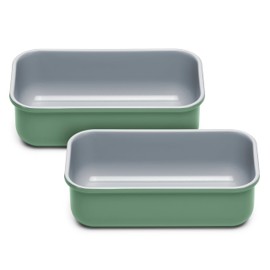 Caraway Non-Stick Ceramic 1 lb Loaf Pan Duo - Naturally Slick Ceramic Coating - Non-Toxic, PTFE & PFOA Free - Perfect for Pound Cakes, Breads, & More - Sage