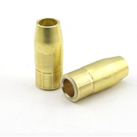 WeldingCity 2-pk Heavy Duty Gas Nozzle 199614 (Brass, 5/8" Bore) Compatible with Miller Roughneck, Spoolmatic and XR MIG Welding Guns