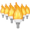 OHLGT Upgrade E12 Flame Bulbs 6 Pack, 3 Mode LED