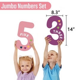 Qyeahkj Jumbo Numbers Boho Bulletin Board Educational Learning Math Posters For Kids Toddlers, Teachers Poster Math Preschool Elementary Classroom Decorations Nursery Homeschool Supplies
