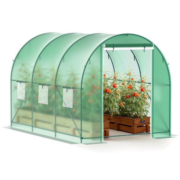 Greenhouse, 10’x7’x7’ Walk-in Greenhouse Heavy Duty Tunnel Greenhouse with 6