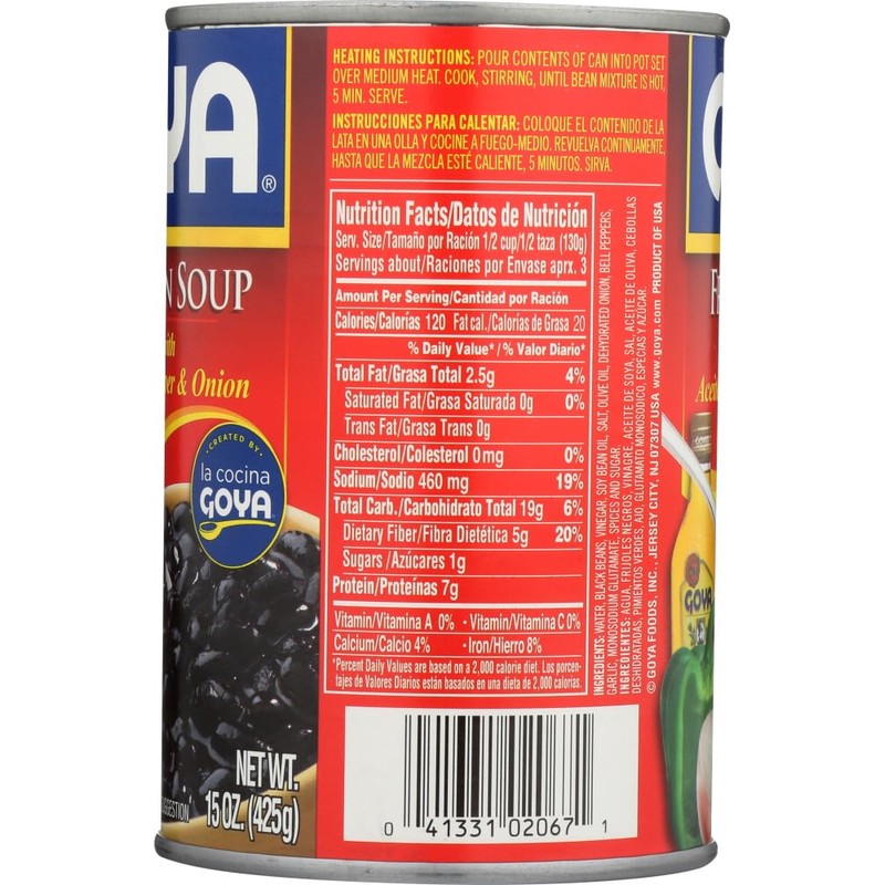 Goya Black Bean Soup Heat'n Serve 15 oz. (3-Pack)
