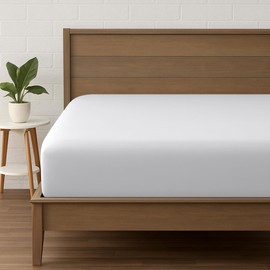 LINENOVA King Fitted Sheet – Ultra Soft 1800TC Double Brushed Microfiber, Deep Pocket Fits Mattresses up to 40cm – 1 Piece - White