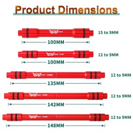 MUQZI Bicycle QR Adapter 12 to 9mm Front Wheel Hub Adapter 135mm Thru Axle Hub Quick Release for Mountain Road Bike, Black
