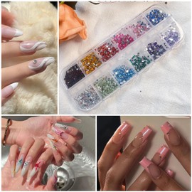 GZMAYUEN 3 Boxes Nail Glitter Flakes Nail Rhinestone Gold Flakes for Nails, Mermaid Flake Nail Glitter Sequins, Colorful Nail Crystal Rhinestone, Holographic Nail Gold Flakes for Nail Art Decoration