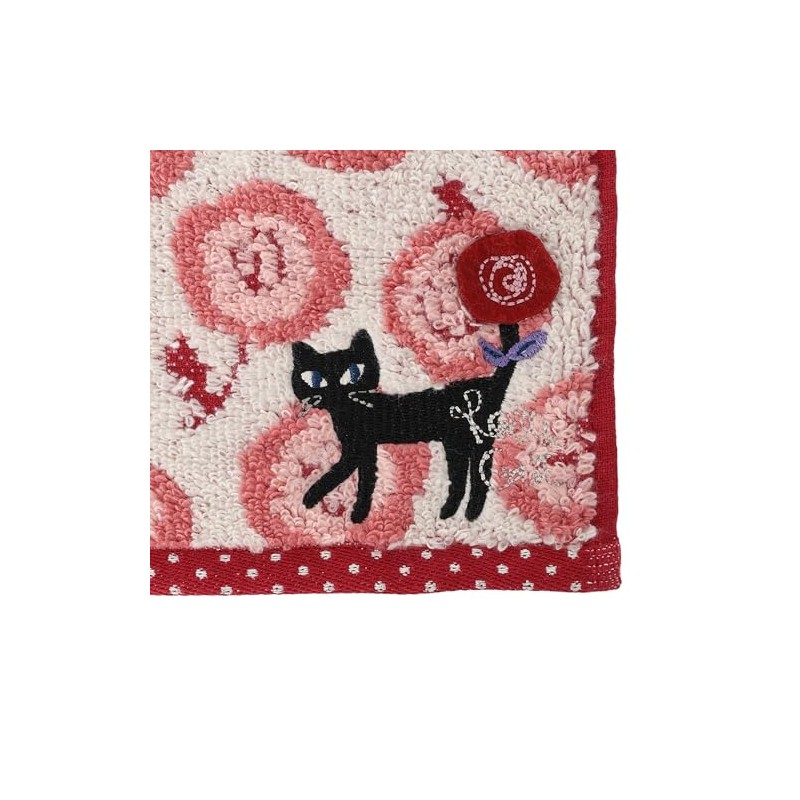 Noah Family Towel Handkerchief, Rosy Cat, Women's, Approx. 9.8 x