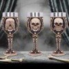 Nemesis Now Three Wise Skeleton Goblet 20cm, Resin/Stainless Steel, Bone/Black,