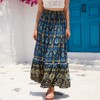 DianShao Summer Skirt Women's Boho Skirt Midi Length Elastic Waist