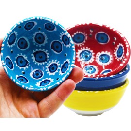 Küchengeräte 6pcs Premium Evil Eye Nazar Patterned Turkish Snack Bowls - 3.35'' 8.5cm-96ml 3.5 oz Round Shaped Evil Eye Pattern Pinch Sauce Dipping Finger Small Serving Bowls - Best Gift Set