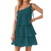 ZESICA Women's 2024 Boho Summer One Shoulder Sleeveless Ruffle Tiered