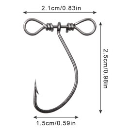 Drop Shot Fishing Hooks with Dropshot Rig and Swivel, 360 Degree Inline Dropshot Fishing Hooks for Bass Fishing, Pack of 50