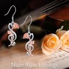 Music Note Earrings 925 Sterling Silver Rose Flower Treble Clef