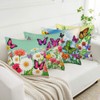Easternproject Spring Floral Butterfly Pillow Covers Set of 4 18x18