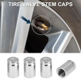 TUCKBOLD 4 Pcs Tire Valve Stem Caps Stylish 7x16.5mm Tyre Valve Dust Covers Bullet Case Shape Silver Tone Aluminum Alloy