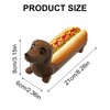 Dachshund Hot Dog Holder Tray, 2-Piece Set, Brown and Beige,