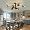 hesoge Modern Semi Flush Mount Ceiling Light Fixture 6-Light Sputnik