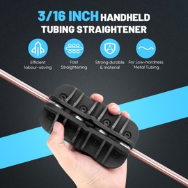 3/16 inch Tubing Straightener, Handheld Tubing Straightener, Fuel and Brake Line Tubing Straightener, Metal Tube Straightening Tool for Brake & Fuel Pipe, Copper, Aluminum, Steel Coils