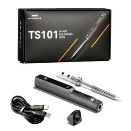 Miniware Original TS101 Soldering Iron Upgrade from TS100 Portable Digital OLED 50-400°C Temperature Adjustable USB Type C Fast Heating Soldering Iron (TS-B2 Tip)