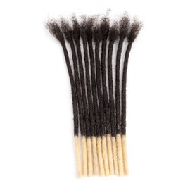 originea 100% Real Hair Dreadlocks Extensions 8 Inch Afro Kinky Black 30 Strands 0.4 cm Fashion Crochet Braiding Hair for Men / Women (#T1B/613)