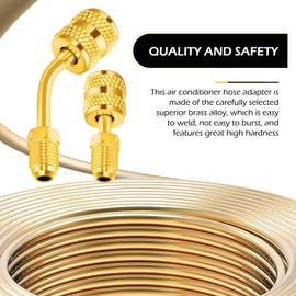 Zikefest R410A Mini Split Adapter, 5/16 inches Female to 1/4 inches Male Flare, 2 Straight + 2 Angled Adapter for Air Conditioners HVAC and Hose Connectors