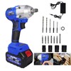 BRIEFNESS Electric Impact Wrench Cordless with Socket Kit and Drill Bits 310ft-lbs Torque 2900rpm 1/2inch Drive 6000mAh Li-Ion Battery for Car Wheels Nuts with