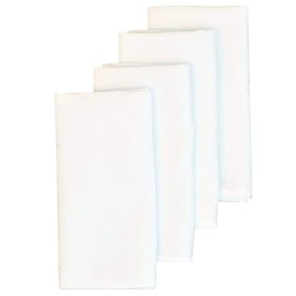 Sweet Pea Linens Solid White Rolled Hem Leaf Jacquard Cloth Napkins - Set of Four