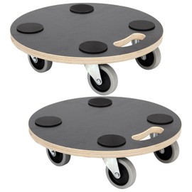 Madrigal 2PCS Round Furniture Dolly with 4 Wheels, Heavy Duty Wood Dolly 551 Lbs Capacity, 15" Round Dolly for Moving Furniture, Couch, Refrigerator & Appliances