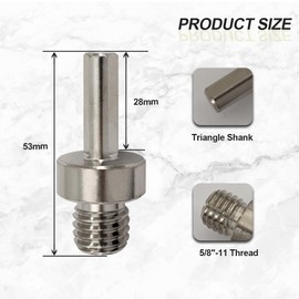 Adapter for Core Drill Bits - 2pcs 5/8"-11 Thread to 3/8" (9.5mm) Triangle Shank Diamond Drill Bits Adapter for Hand Drill SANLEETEK