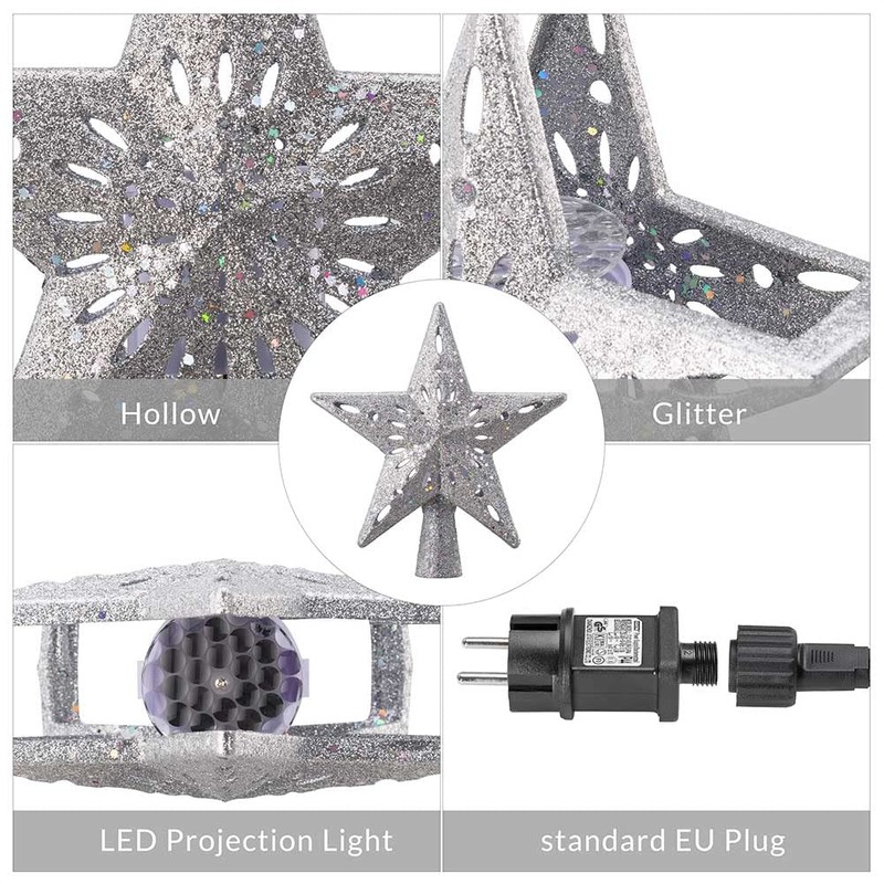 Bakaji Puntale a Forma di Stella Luminoso con Gioco Luci