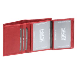 LEAS ID and credit card holder in high-quality design, genuine leather, cherry/red card collection, Cherry Red, ID and credit card holder