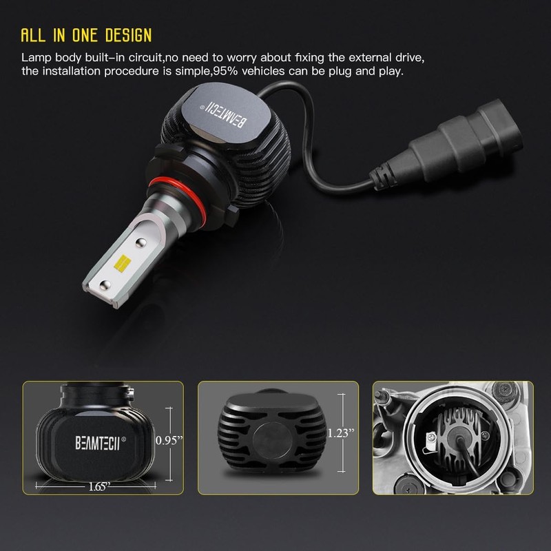 BEAMTECH 9005 9006 Bulbs, Fog lights Combo, S1 Series 300%