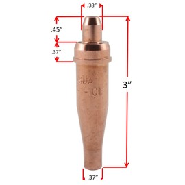 SÜA® - (3 PACK) SÜA® - 1-101 Series Acetylene Cutting Tip - Compatible with Victor Torches. Sizes: 0, 1 and 2