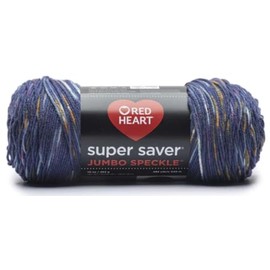 Red Heart Super Saver Jumbo Speckle Soft Navy Yarn - 1 Pack of 283g/10oz - Acrylic - 4 Medium (Worsted) - 482 Yards - Knitting/Crochet & Amigurumi