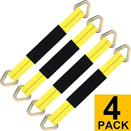 Axle Strap with Stamped D Rings and Protective Sleeve 3333 Lb. Capacity 24 in. X 2 in Heavy Duty Axle Tie Down Straps