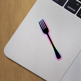 Holographic Decal Stickers of Fork Premium Waterproof Vinyl Decal Stickers for Laptop Phone Accessory Helmet Car Window Mug Tuber Cup Door Wall Decoration ANDVER3e7272bHO