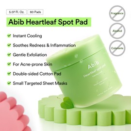 Abib Heartleaf Spot Pad Calming Touch Duo Set 160pads 10.14 fl. oz. | Korean Acne Soothing Toner Pads for Face, Cleansing, Disposable, Exfoliant, Skin Care