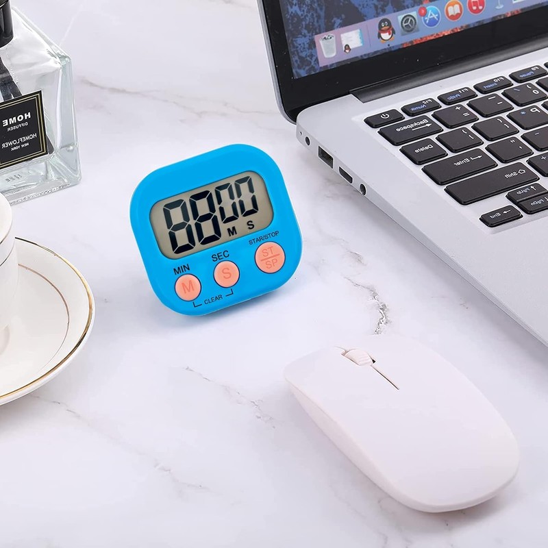 12 Pieces Small Digital Kitchen Timer Count Up and On/Off