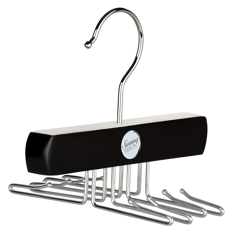 SUNNY SUNDAY ® Wooden Clothes Hanger, Tie Holder, Wardrobe Organiser