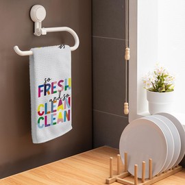 HIWX Kids Hand Towels,Wash You Hands Bathroom Hand Towels,Toddler Bathroom Decor,Boho Colorful Hand Towels for Bathroom Kitchen 16×24 Inches (White4)