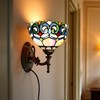 HWDFEI Tiffany Sconce Lamp Stained Glass Wall Lamp,8X10.5X11 Inch Plug