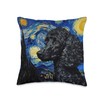 Poodle Dog Van Gogh Style Starry Night Throw Pillow