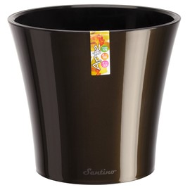 Santino Self Watering Planter Arte 7.7 Inch Black-Gold/Black Indoor Flower Pot for All House Plants, Flowers, Herbs, Succulents