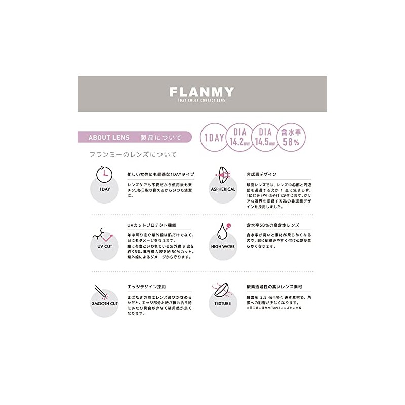 FLANMY フランミーワンデー 10枚入 【きなこロール】 ±0.00（度なし）